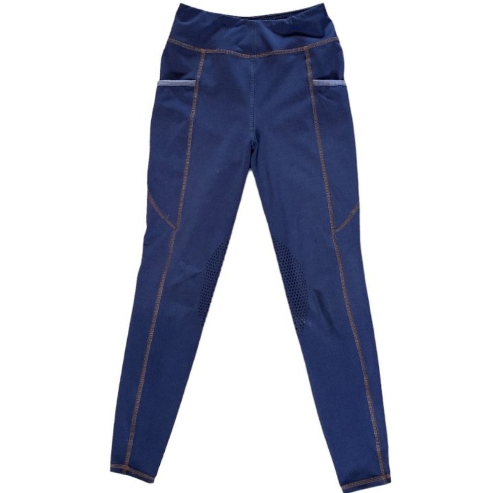 Riding Sport™ Girls’ Silicone Knee-Patch Tech Tight Blue Medium